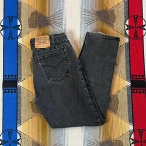 Vintage 90s Levis 505 Orange Tab Jeans Mens 34x30 Black Regular Fit Straight Leg